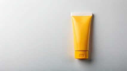 Macro Sunscreen Bottle Photography, Bird's Eye View, Flat Lay, High Contrast, Wide Angle, Product Shot, Cosmetic Packaging