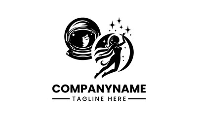 Stylized astronaut in spacesuit graphic. Space exploration vector design.