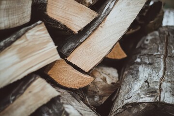 Stacked timber for design projects and illustrations with natural textures