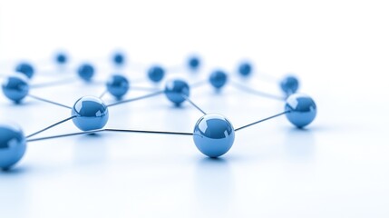 Abstract Network Connection: Interconnected Blue Spheres Representing Global Communication, Technology, and Data Transfer