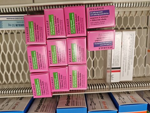Prague,Czech Republic-January 8 2025: Fullhale by Cipla contains Salmeterol and Fluticasone, a combination inhaler for asthma and COPD treatment

