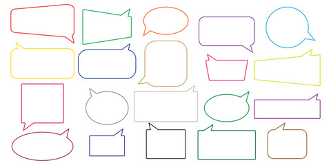 Obraz premium Set of comment speech bubble on orange background. Chat message speech bubble . 