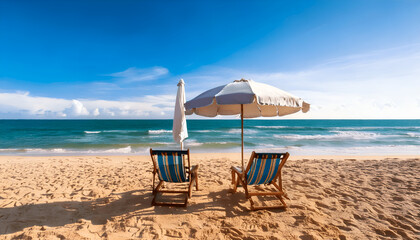 Two chairs banner on the beach