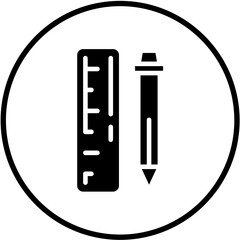 Pencil and Ruler Vector Design Icon Style