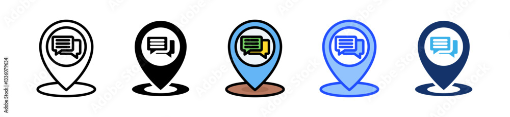 Poster placeholder icon set with multiple style collection