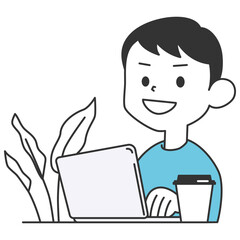 パソコン仕事をするビジネスパーソン｜男性