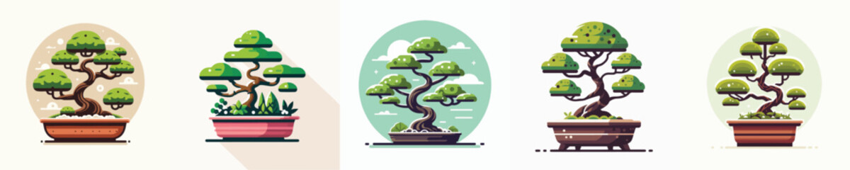 Vector of a bonsai plant.