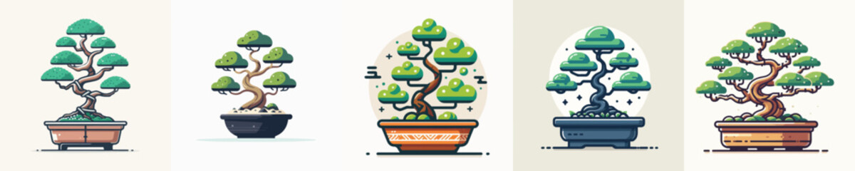 Vector of a bonsai plant.