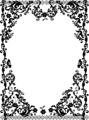 frame curled decoration on white background