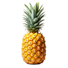 Fototapeta premium Pineapple isolated on white background, cutout file. Ripe tropical fruit for healthy eating, summer designs, menus, and vibrant food-related projects.