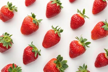 Delicious ripe strawberries isolated over white background for fresh fruit concept design (1)