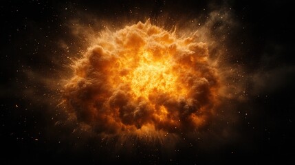 Naklejka premium Fiery Explosion: A Digital Depiction of a Powerful Blast