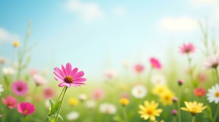 Obraz premium Wildflower Meadow Photography for Greeting Card, Website Banner, Digital Wallpaper, Nature Blog, Wall Art