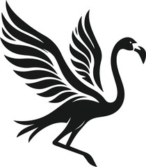 black flamingo vector