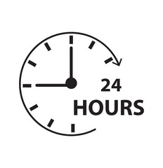 24 Hours support solid icons. Containing data, strategy, planning, research solid icons collection. Vector illustration. For website design, logo, app, template, ui, etc .