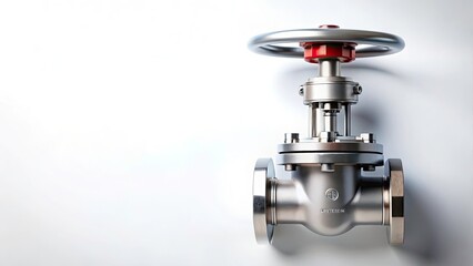 Industrial Overhead Valve Clean Clinical Flat Lay Product Photography for Engineering and Manufacturing Applications