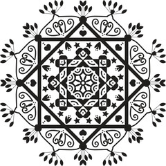 Unique modern abstract black mandala design