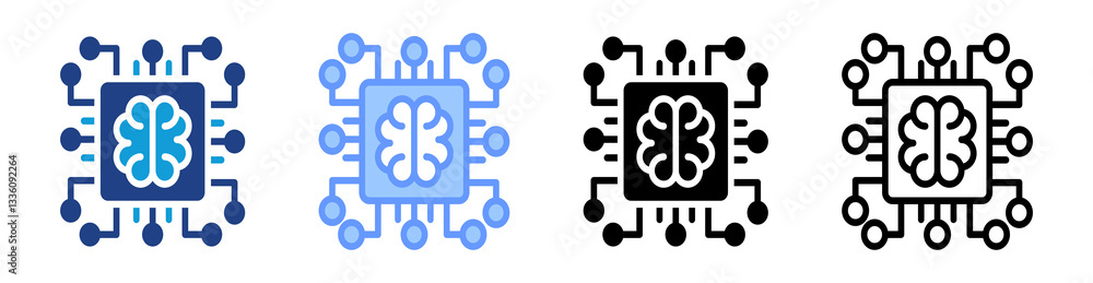 Aufkleber Machine Learning icon set multiple style collection