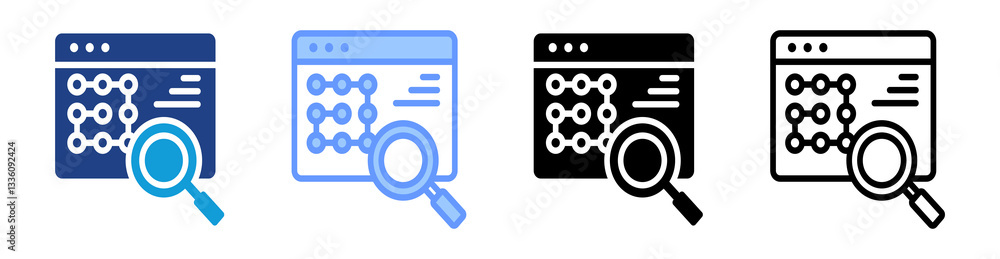 Aufkleber pattern recognition icon set multiple style collection