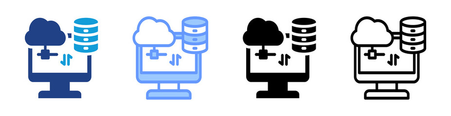 Big Data icon set multiple style collection