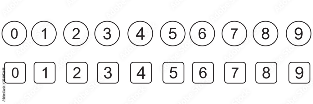 Poster arrows set isolated. direction number bullet points from one to twelve.