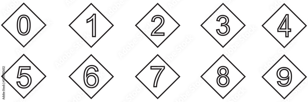 Poster arrows set isolated. direction number bullet points from one to twelve.
