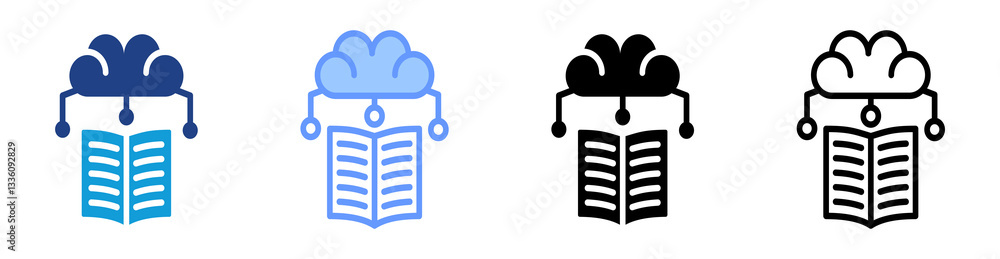 Aufkleber Self Learning System icon set multiple style collection