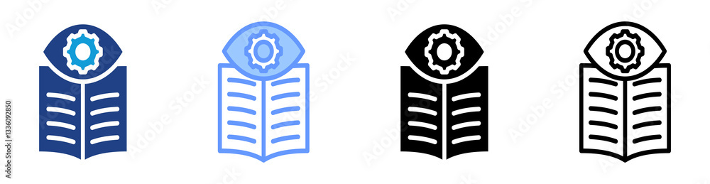 Aufkleber Supervised Learning icon set multiple style collection
