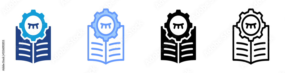 Poster Unsupervised icon set multiple style collection