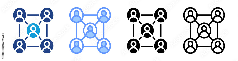Poster Agent Based Modeling icon set multiple style collection