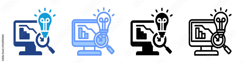 Aufkleber Bayesian Inference icon set multiple style collection