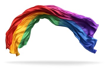Fototapeta premium Rainbow LGBTQ Flag Floating in Arched Shape