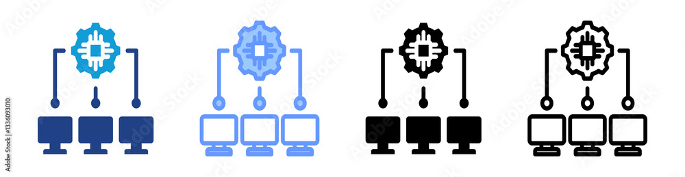 Aufkleber Multi Agent System icon set multiple style collection