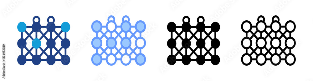 Aufkleber Recurrent Neural Network icon set multiple style collection