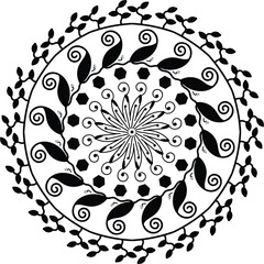 Unique modern abstract black mandala design