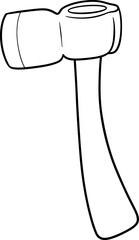 axe tool cartoon outline