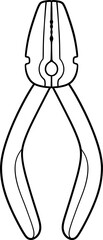plier tool cartoon outline