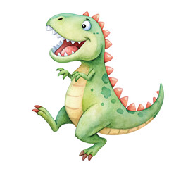 Fototapeta premium Cartoon Dinosaur Cute Kawaii watercolor 