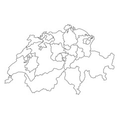 Fototapeta premium Switzerland map shape, travel web flat concept icon symbol vector illustration .