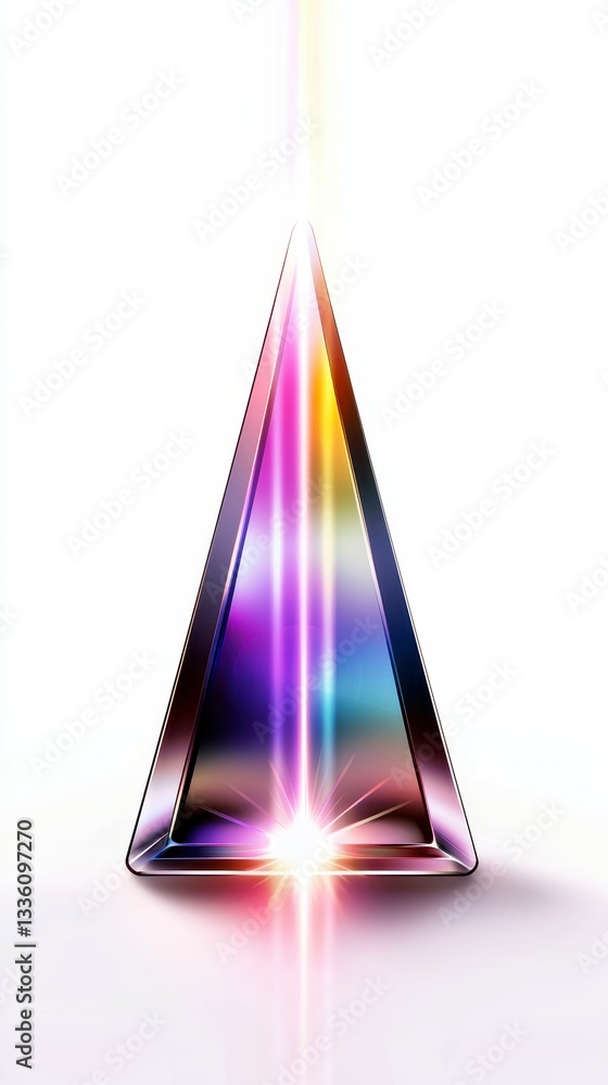 Poster prism spectrum refraction colorful light display artwork with gradient reflections and visual radian