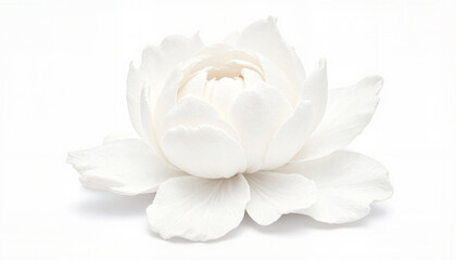 Fototapeta premium White lotus flower on plain white background