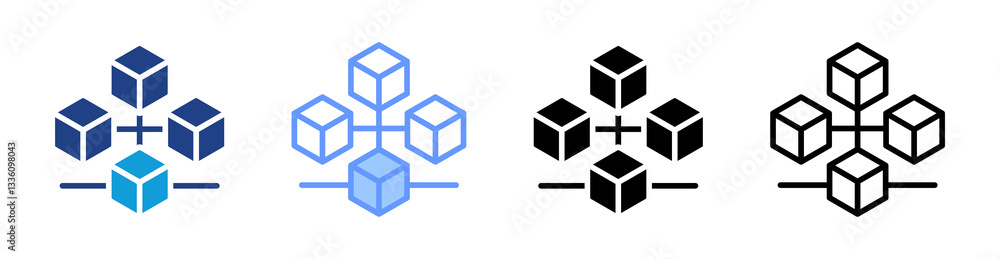 Poster Fork icon set multiple style collection