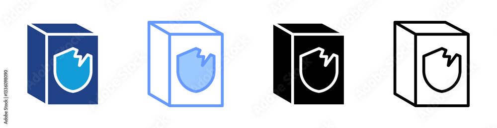 Poster Vulnerability icon set multiple style collection