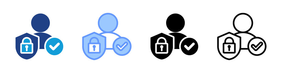 Permissioned icon set multiple style collection