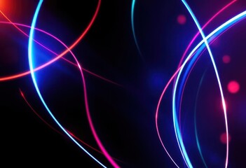 Obraz premium Abstract light streaks & glows on dark background, ideal for flyer design, graphic, minimal