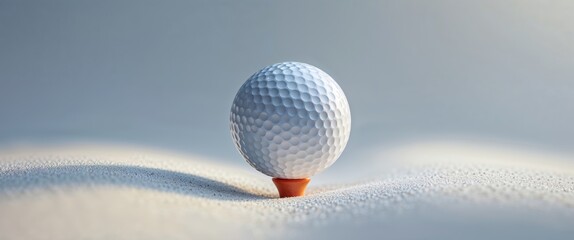 Ready for the swing a closeup of a golf ball on a tee.