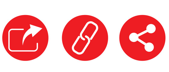 share icon set. Share arrow, link, connection icon. 