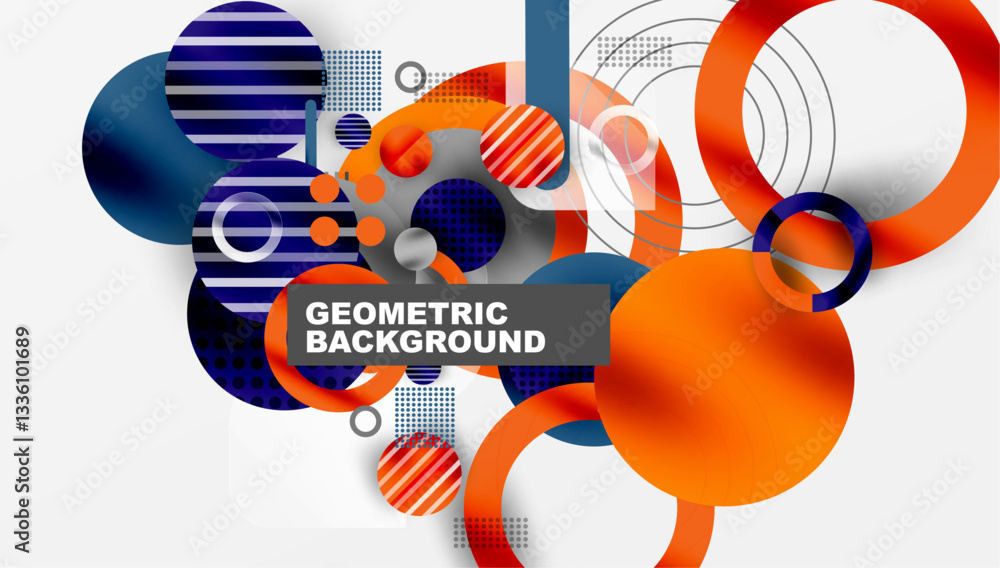 Aufkleber Abstract background - layered geometric shapes with smooth gradients and transparency
