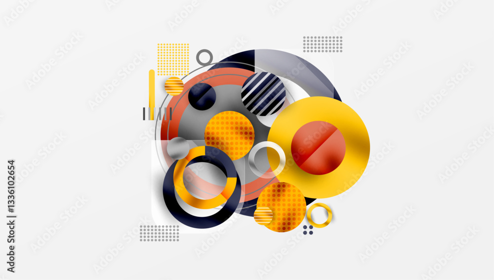 Poster abstract background - layered geometric shapes with smooth gradients and transparency