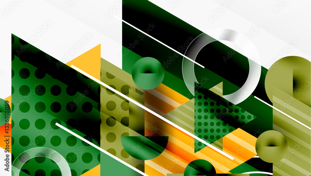 Poster modern geometric background - overlapping triangles with smooth gradients and semi-transparency